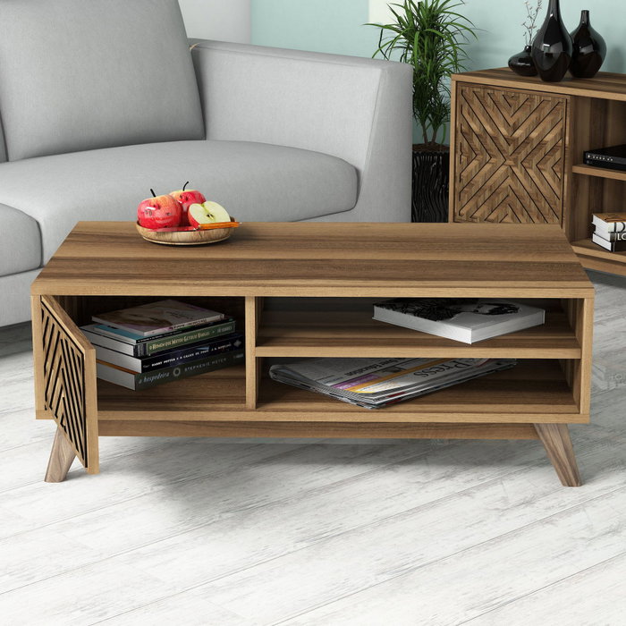 Hanah Home Inci - Conjunto de muebles de salón Nogal Hanah Home Inci - Conjunto de muebles de salón Nogal